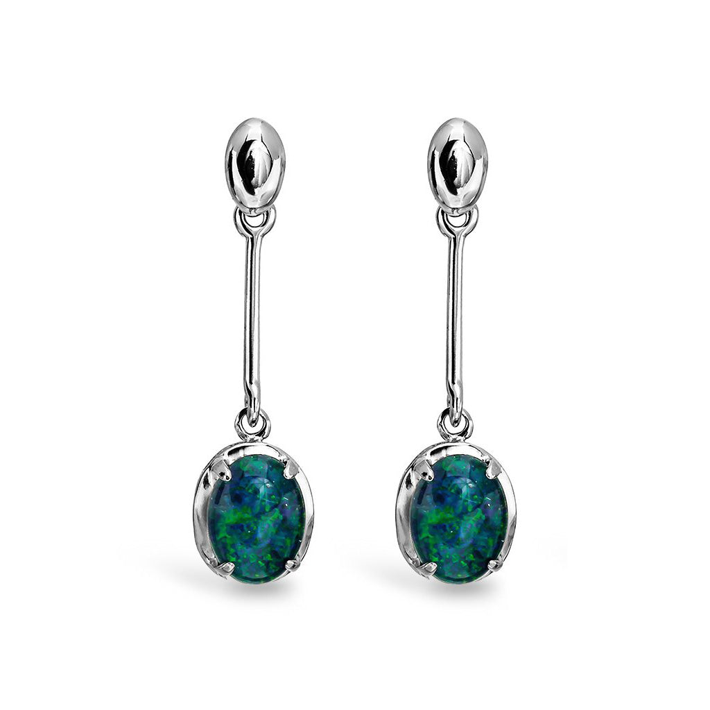 Heritage Drop Triplet Opal Earrings