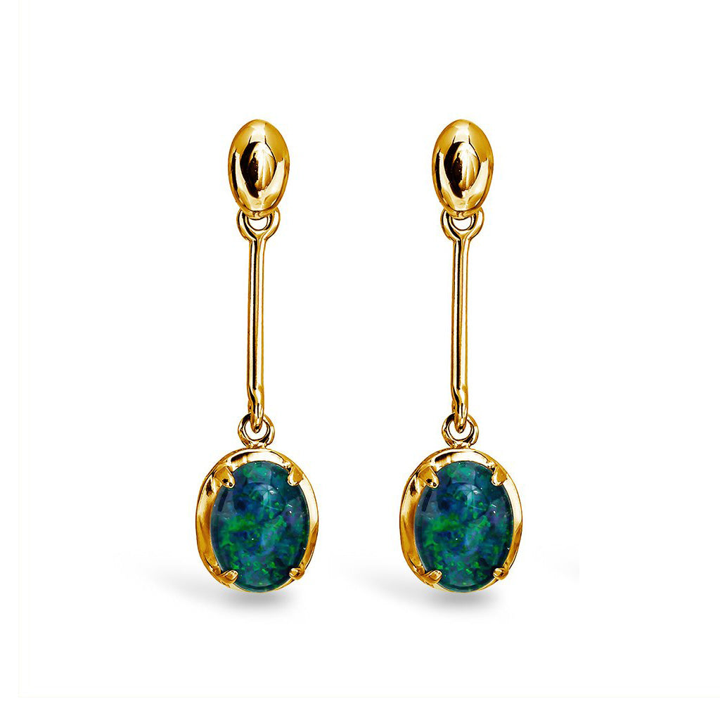 Heritage Drop Triplet Opal Earrings
