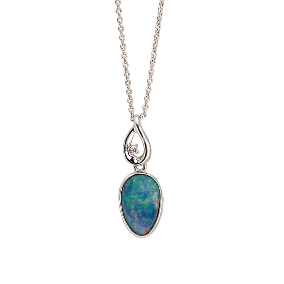 Elegant Free Style Natural Multicolor Doublet Opal pendant