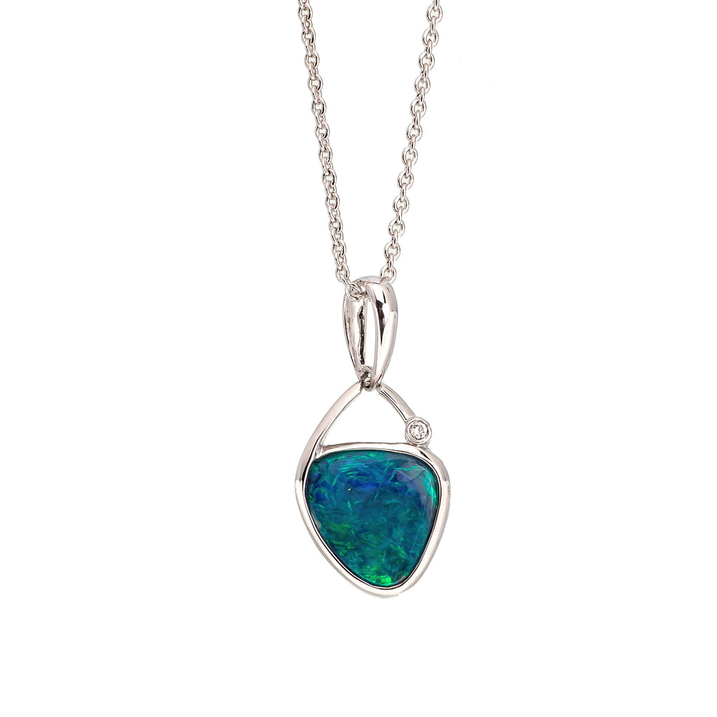 Elegant Free Style Natural Multicolor Doublet Opal pendant