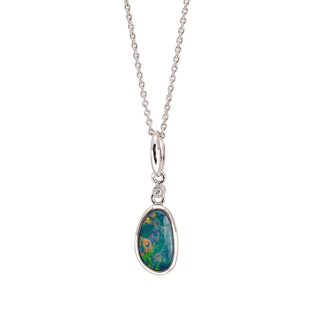 Elegant Free Style Natural Multicolor Doublet Opal pendant