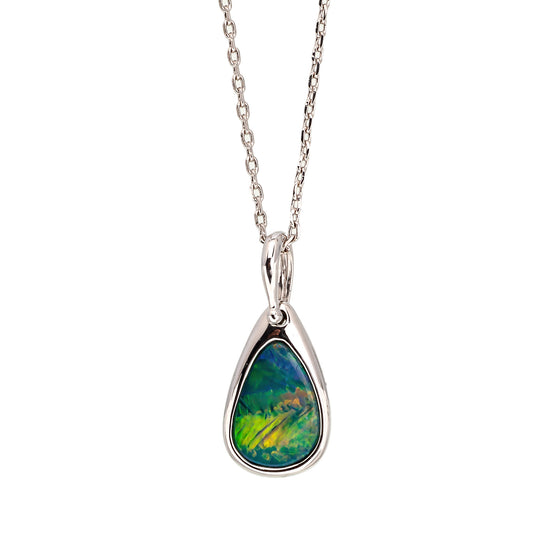 Elegant Free Style Natural Multicolor Doublet Opal pendant